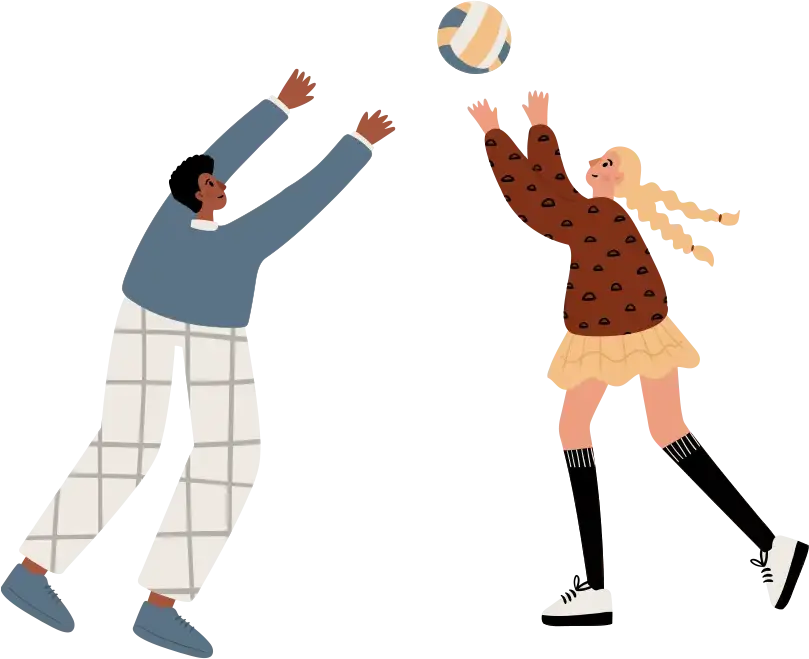 Dos personas jugando al voleibol en Zuasti