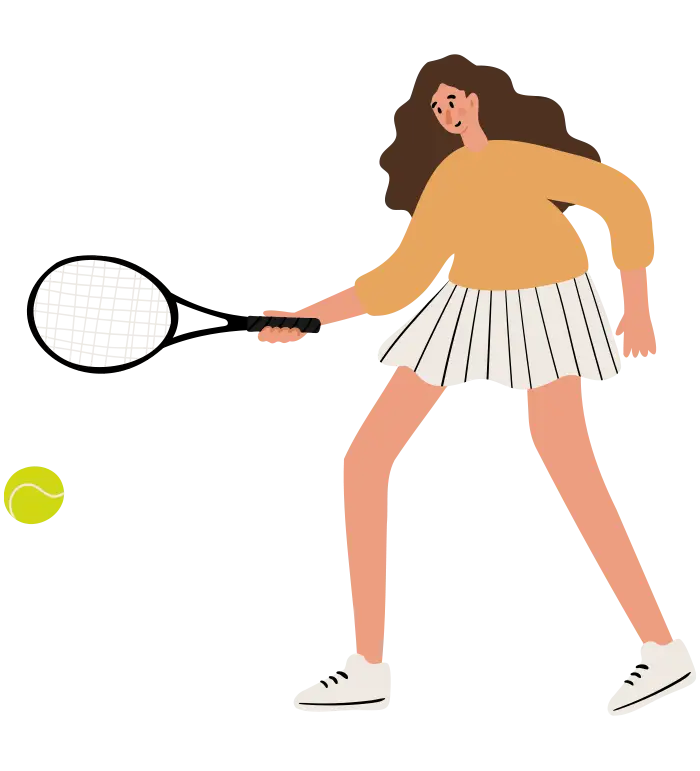 Socia disfrutando de las pistas de tenis del Club de Campo Zuasti